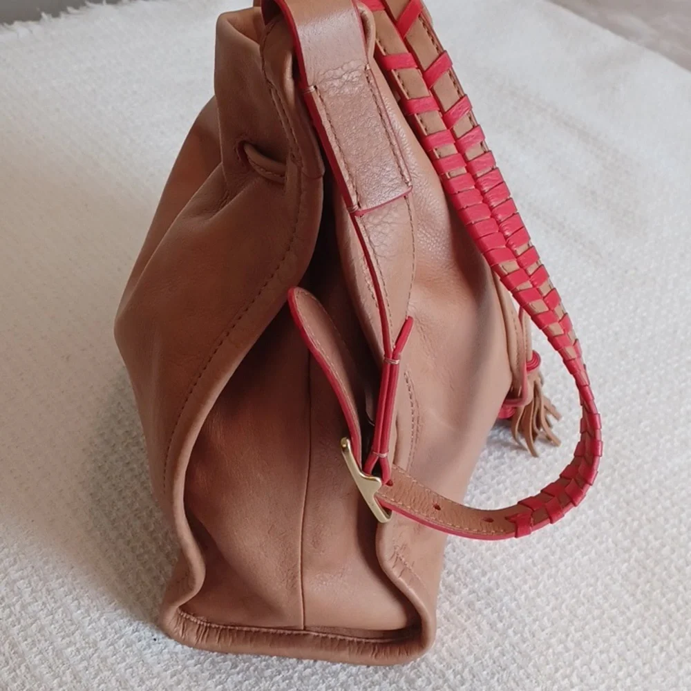 Fossil "Claire" Cow Hide Leather Drawstring Bag - Picture 7 of 14